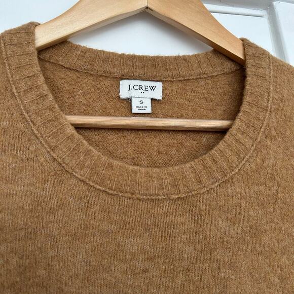 J. Crew Wool Knit Sweater Dress Long Sleeve Women’s Small Camel Midi Cozy Soft - Picture 6 of 8